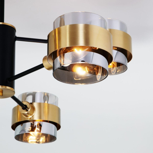 Потолочная люстра Eurosvet Arcada 70127/6 черный/дымчатый Потолочная люстра Eurosvet Arcada 70127/6 черный/дымчатый