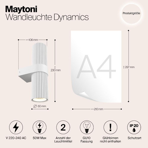 Настенный светильник (бра) Maytoni MOD326WL-02W Настенный светильник (бра) Maytoni MOD326WL-02W
