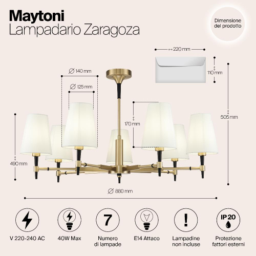 Подвесная люстра Maytoni Zaragoza H001CL-07BS