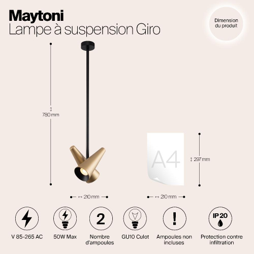 Подвесная люстра Maytoni Giro MOD095PL-02BS