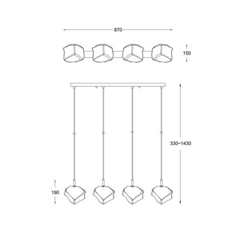 Подвесной светильник Zumaline Rock P0488-04F-B5AC Подвесной светильник Zumaline Rock P0488-04F-B5AC