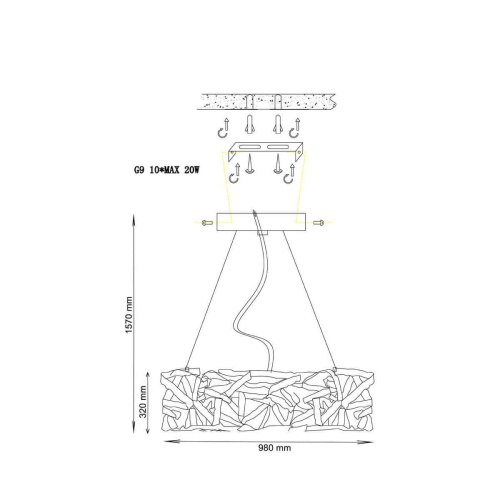 Подвесной светильник Lucia Tucci Fabian 1556.10 Argento Подвесной светильник Lucia Tucci Fabian 1556.10 Argento