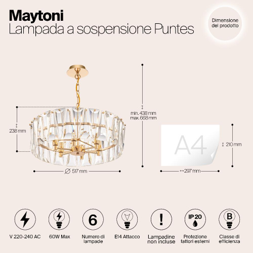 Подвесной светильник Maytoni MOD043PL-06G