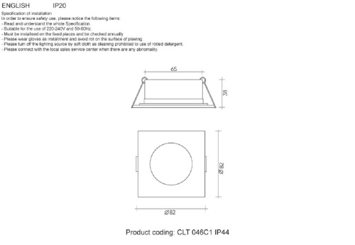 Встраиваемый светильник Crystal Lux CLT 046C1 WH IP44