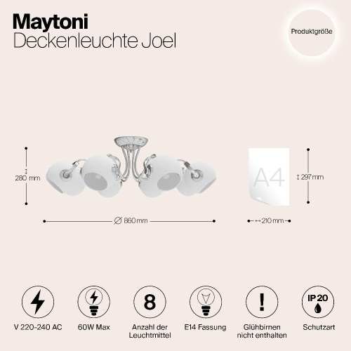 Потолочная люстра Maytoni Joel MOD833-08-N