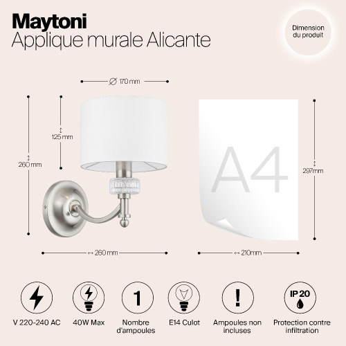 Бра Maytoni Alicante MOD014WL-01N