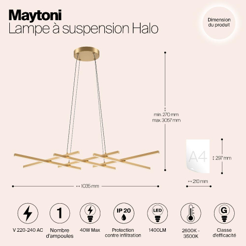 Подвесной светильник Maytoni MOD244PL-L50BSK