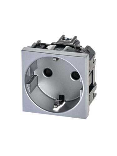 Розетка ABB Zenit с/з 16A 250V со шторками винтовой зажим серебро 2CLA228800N1301 Розетка ABB Zenit с/з 16A 250V со шторками винтовой зажим серебро 2CLA228800N1301