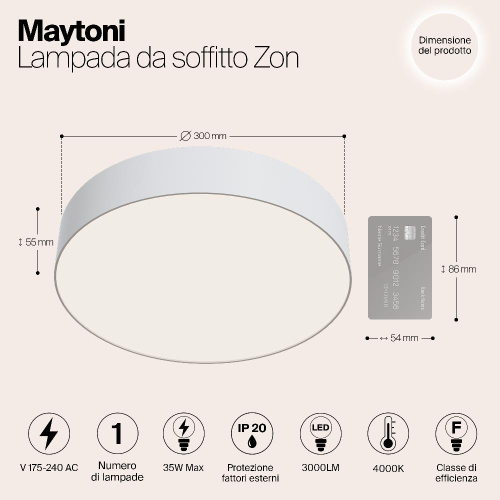 Потолочный светодиодный светильник Maytoni Zon C032CL-L43W4K