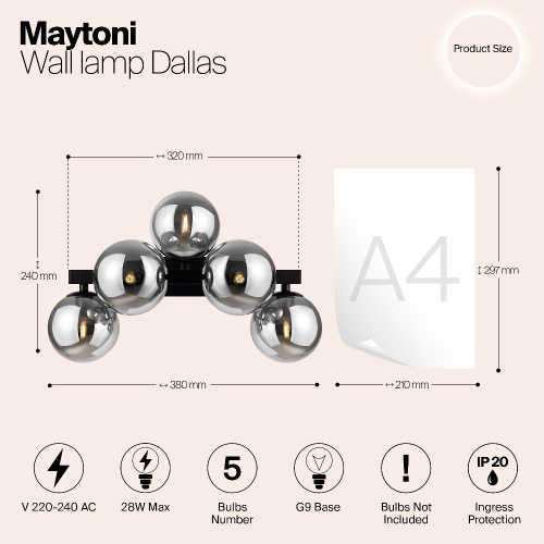 Настенный светильник (бра) Maytoni MOD547WL-05B