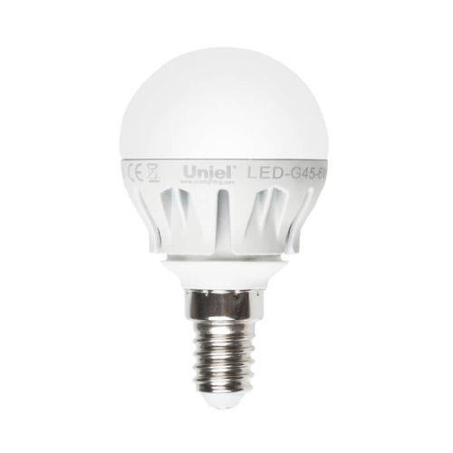 Лампа светодиодная Uniel E14 6W 4500K матовая LED-G45-6W/NW/E14/FR ALM01WH 08138 Лампа светодиодная Uniel E14 6W 4500K матовая LED-G45-6W/NW/E14/FR ALM01WH 08138