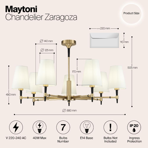 Подвесная люстра Maytoni Zaragoza H001CL-07BS