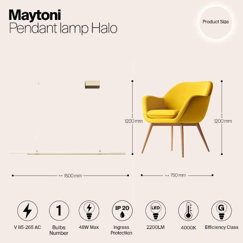 Подвесной светильник Maytoni MOD005PL-L36BSK
