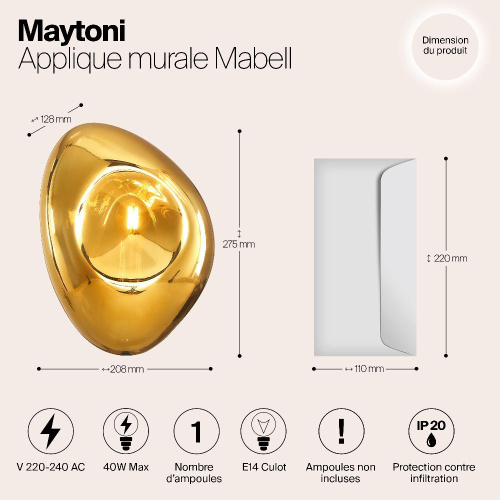 Настенный светильник Maytoni Mabell MOD306WL-01G