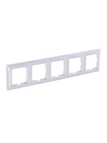 Рамка 5-постовая ABB Basic55 альпийский белый 2CKA001725A1483 Рамка 5-постовая ABB Basic55 альпийский белый 2CKA001725A1483