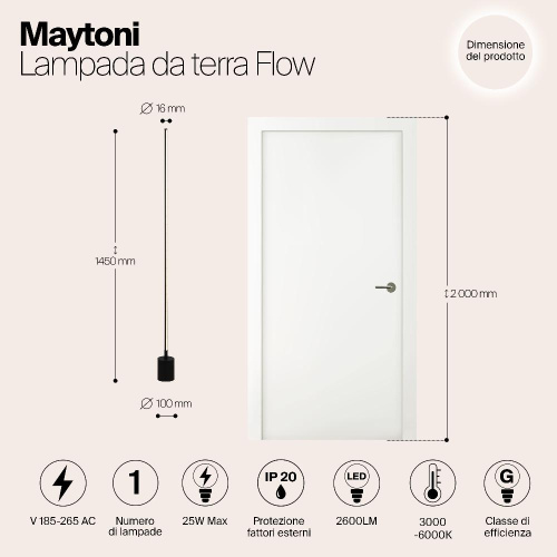 Напольный светильник (торшер) Maytoni MOD147FL-L20BK1