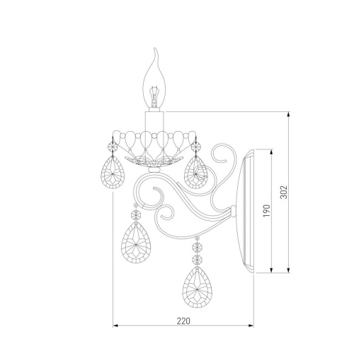 Бра Eurosvet Escada 10109/1 бронза/тонированный хрусталь Strotskis