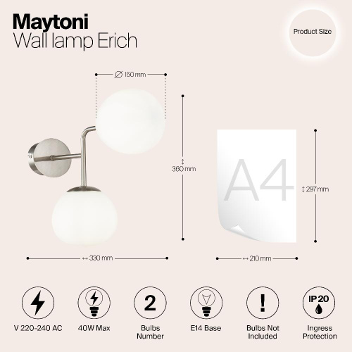 Бра Maytoni Erich MOD221-WL-02-N
