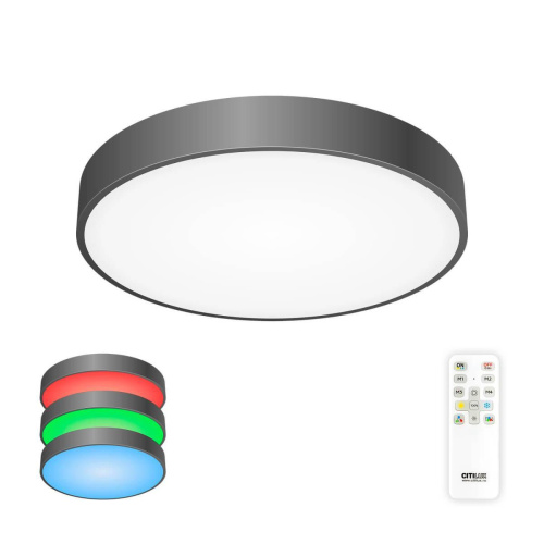 Потолочный светодиодный светильник с пультом ДУ Citilux Купер RGB Черный CL72470G1 Потолочный светодиодный светильник с пультом ДУ Citilux Купер RGB Черный CL72470G1