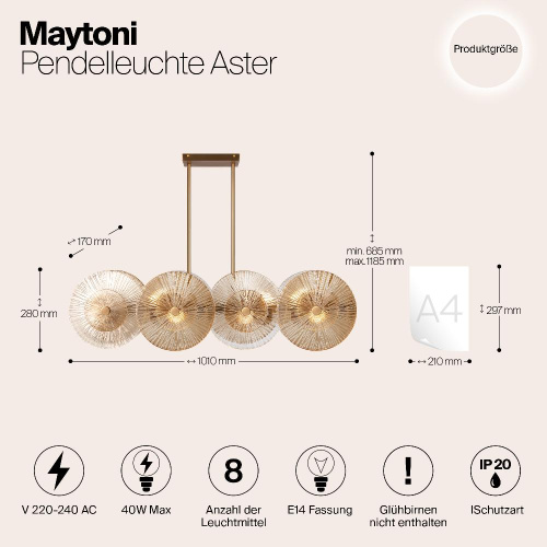 Подвесной светильник Maytoni Aster MOD007PL-08G1