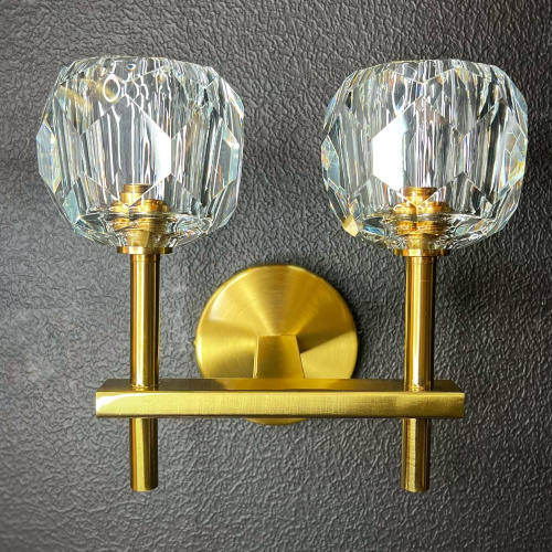 Бра Бра Rh Boule De Cristal Double Sconce Brass By Imperiumloft