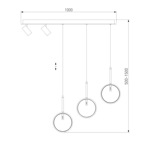 Подвесной светодиодный светильник Eurosvet Verge 90249/5 черный