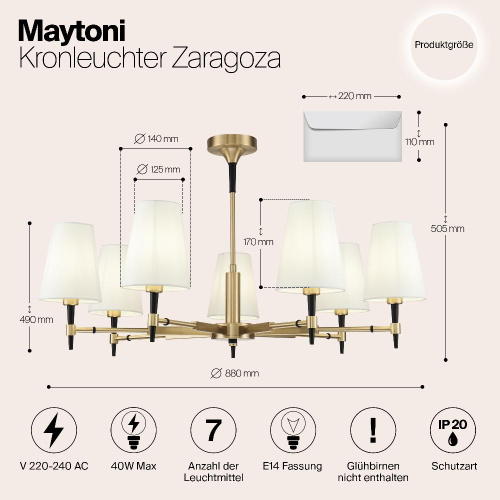 Подвесная люстра Maytoni Zaragoza H001CL-07BS