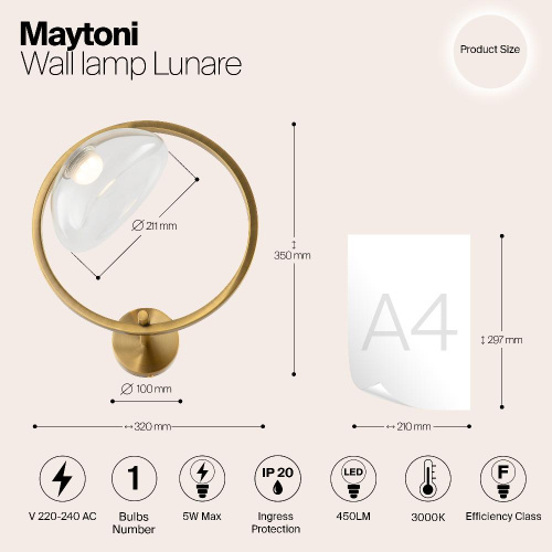 Бра Maytoni Moon MOD327WL-L5BS3K