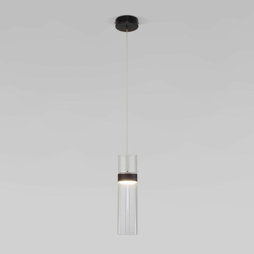 Подвесной светодиодный светильник Eurosvet Lumen 50244/1 LED черный/прозрачный
