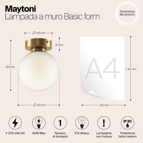 Потолочный светильник Maytoni Basic form MOD321WL-01G1