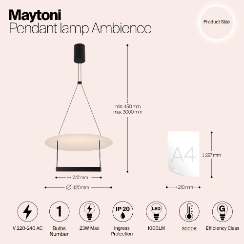 Подвесной светильник Maytoni MOD280PL-L23B3K Подвесной светильник Maytoni MOD280PL-L23B3K