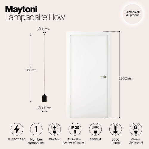 Напольный светильник (торшер) Maytoni MOD147FL-L20BK1