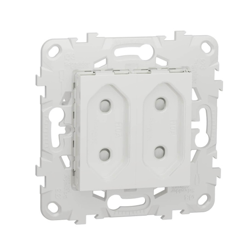 Розетка двойная Schneider Electric Unica New б/з со шторками NU503118