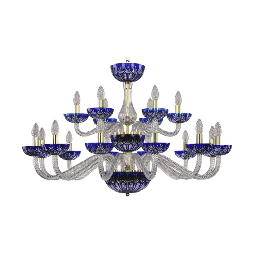 Подвесная люстра Bohemia Ivele 1308/12+6/360/2d G Cl/Clear-Blue/H-1I