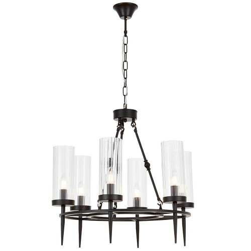 Подвесная люстра Lumina Deco Moratti LDP 8022-6 BK+PR Подвесная люстра Lumina Deco Moratti LDP 8022-6 BK+PR