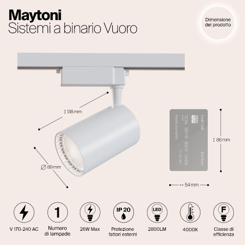 Трековый светильник Maytoni Technical TR003-1-30W4K-W Трековый светильник Maytoni Technical TR003-1-30W4K-W