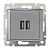 Розетка USB двойная Legrand Valena 240V/5V 2400mA алюминий 770270