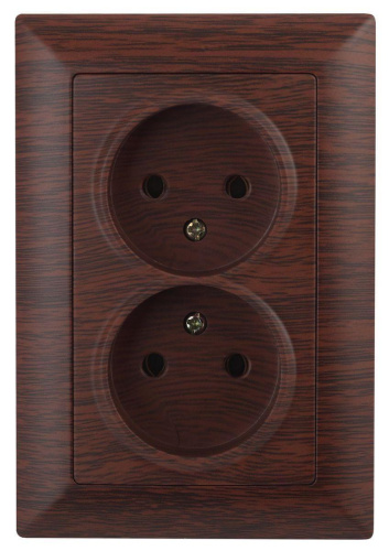 Розетка двойная ЭРА Intro Solo 2х2P 16A 250V венге 4-204-10 Б0043331