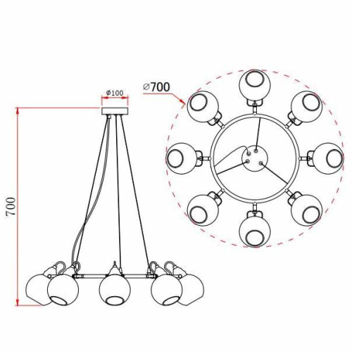 Подвесная люстра Rivoli Agnesa 4056-208 Б0047314 Подвесная люстра Rivoli Agnesa 4056-208 Б0047314