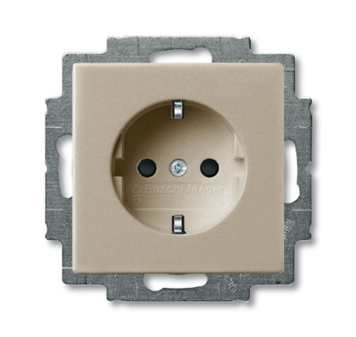 Розетка ABB Basic55 Schuko с/з 16A 250V винтовой зажим шампань 2CKA002011A6146