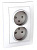 Розетка двойная Schneider Electric Unica б/з со шторками 10A 250V MGU23.063.18D