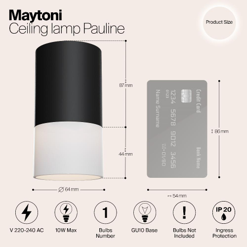 Потолочный светильник Maytoni Pauline C007CW-01B Потолочный светильник Maytoni Pauline C007CW-01B