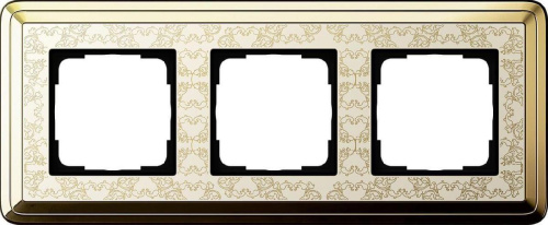 Рамка 3-постовая Gira ClassiX Art латунь/кремовый 0213673