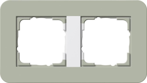 Рамка 2-постовая Gira E3 серо-зеленый/белый глянцевый 0212415