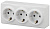 Розетка ЭРА Эксперт 3х2P E со шторками Schuko 16A 250V 11-2209-01 Б0020703