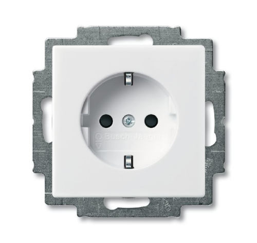 Розетка ABB Basic55 Schuko с/з 16A 250V винтовой зажим альпийский белый 2CKA002011A6155