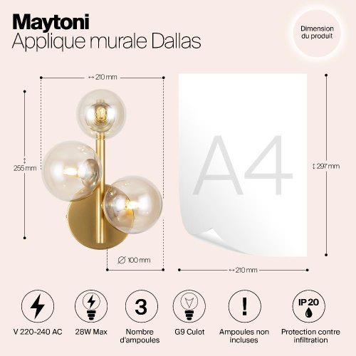 Настенный светильник (бра) Maytoni MOD545WL-03G