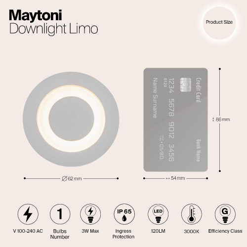 Встраиваемый светодиодный светильник Maytoni Limo O037-L3W3K