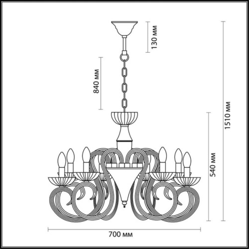 Подвесная люстра Odeon Light Zefiro 3932/8 Подвесная люстра Odeon Light Zefiro 3932/8