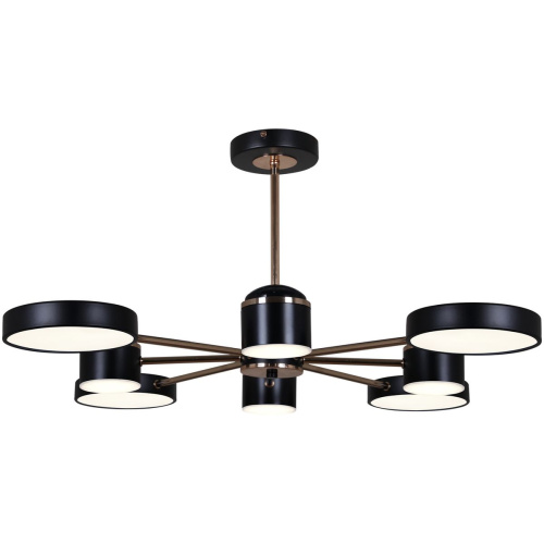 Потолочная светодиодная люстра Reluce 13289-4.3-08 Чёрный+Золотой хром